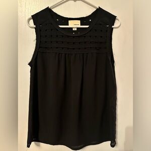NWOT Black Tank with Lattice Design by theKorner - Size M